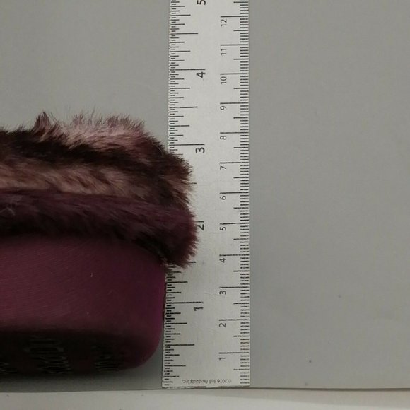 Cuddl Duds Womens Flat Slip On Slippers Faux Fur‎ Trim & Lining Purple  M 7-8 - Picture 7 of 9